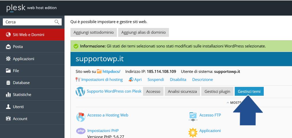 Una volta attivato l account di Plesk, direttamente dal proprio pannello vi è l interfaccia del plug-in WordPress Toolkit: disponibile per ogni ambiente, permette di gestire qualsiasi installazione