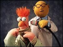 Beaker & Bunsen Muppet Show alcune attrezzature simbolo di un lab di