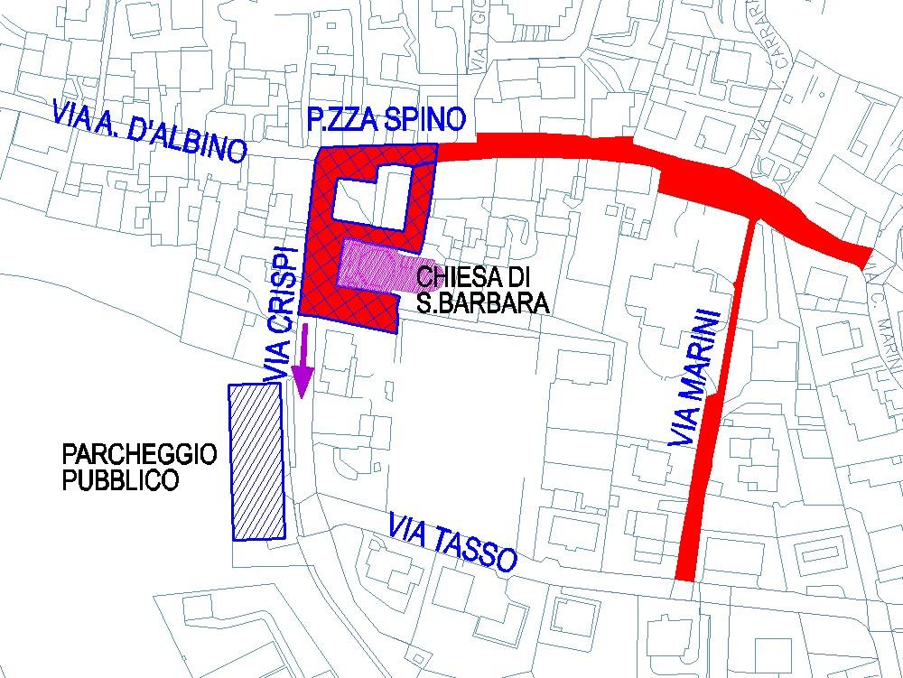 8.4.2 Le strade a pedonalita privilegiata a Bondo Petello L ambito individuato come strada a pedonalità privilegiata comprende piazza Spino, via Crispi e via Marini.