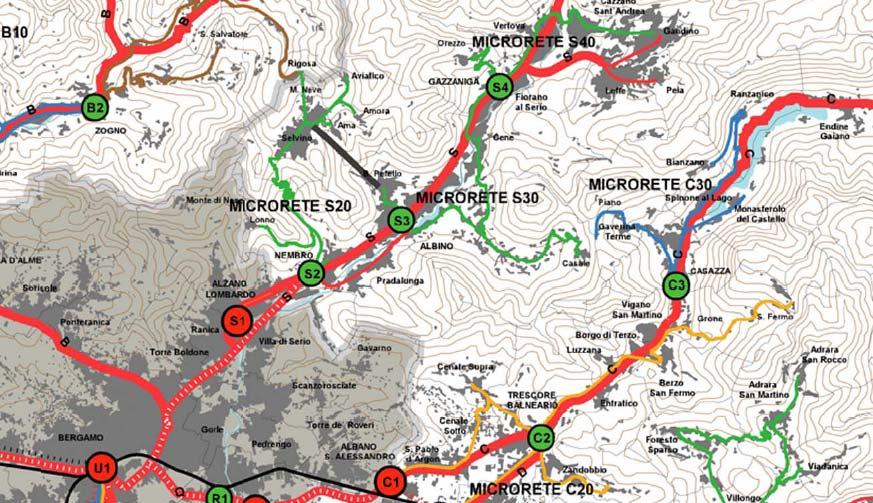 2.3 Trasporto Pubblico Il sistema di trasporto pubblico su gomma della provincia di Bergamo è strutturato su una serie di linee di forza e da microreti di media e bassa forza connesse alle line di