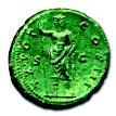 R: FELICITAS AVGVSTI, S C, Felicitas stante a s. tiene nella d. il caduceo e la cornucopia nella s., R.I.C. 598c var., Cohen 642var., qspl 800 Moneta con bella patina verde chiaro. 54.