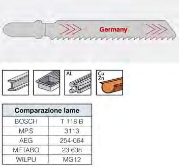 Pittogramma per lame per seghetti alternativi e seghe universali a gattuccio Lame per seghetti alternativi Lame per seghetto alternativo, con attacco tipo bosch.