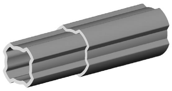 Tubi a Quattro Denti I tubi a Quattro Denti sono progettati per avere la massima resistenza e le migliori caratteristiche di scorrimento negli spazi disponibili delle forcelle.