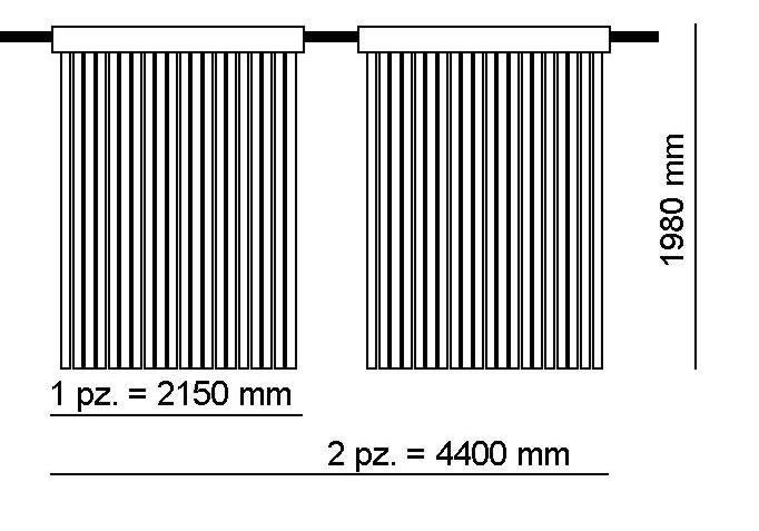 4550 mm Dimensioni vacutube HP 65/30 Numeri collettori