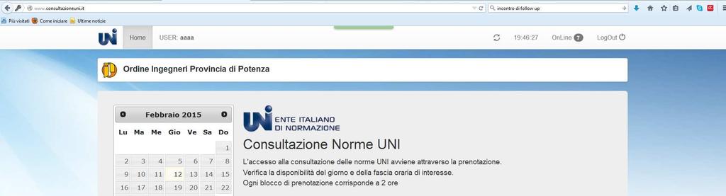 delle norme UNI semplicemente cliccando sul giorno e