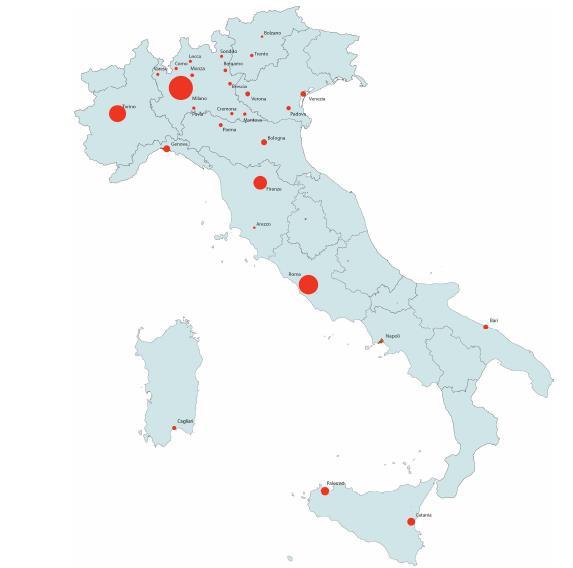 CAR SHARING IN ITALIA Car Sharing 31 città Totale