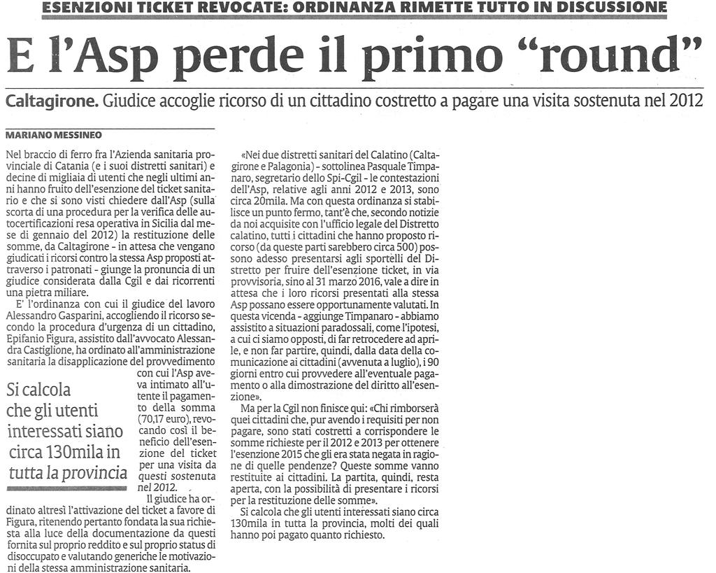 Rassegna Stampa Arnas Garibaldi LA