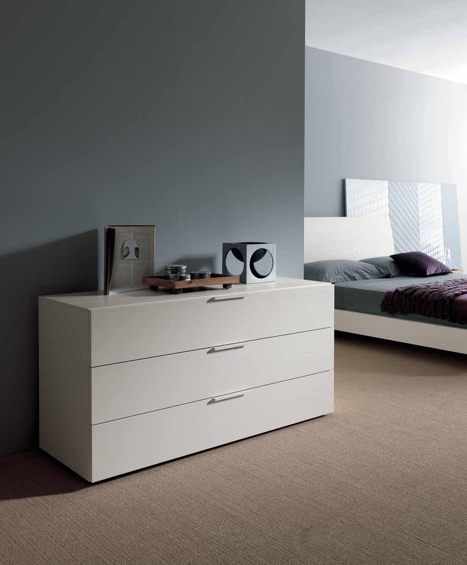 Seven frassino bianco) 2 ALL NIGHT white ash 2-drawer bedside tables 1 ALL NIGHT white