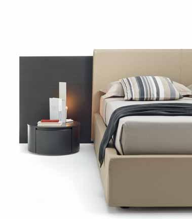 laccato grigio 1 comodino TREND con 1 cassetto materico grigio BOARD BED with Acapulco
