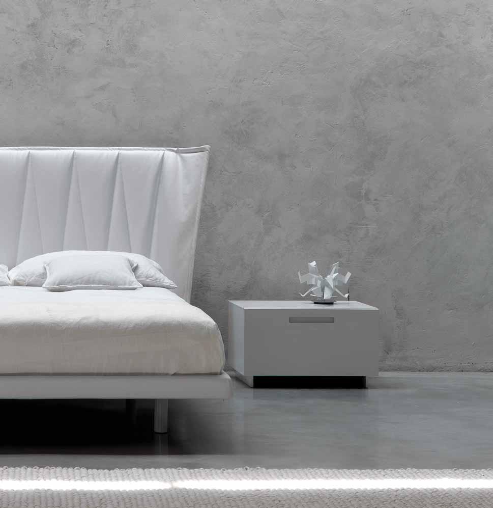 UP BED with white eco-leather 2 ALL glossy white