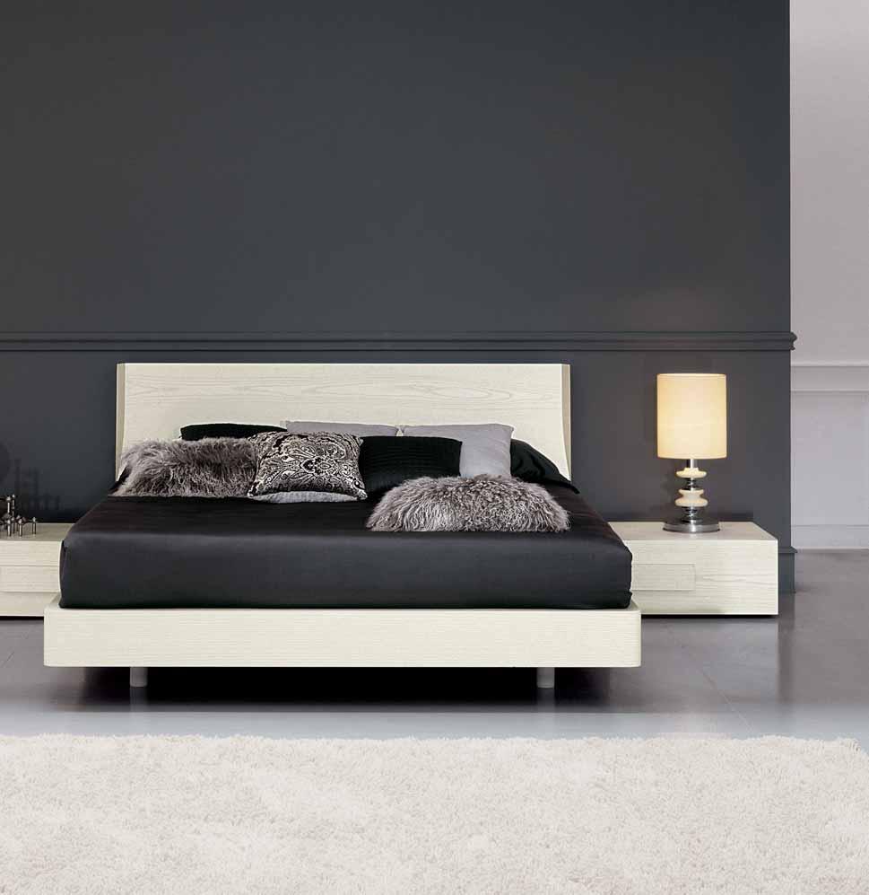 frassino bianco LUXURY white ash BED 2 GLAM SIDE white