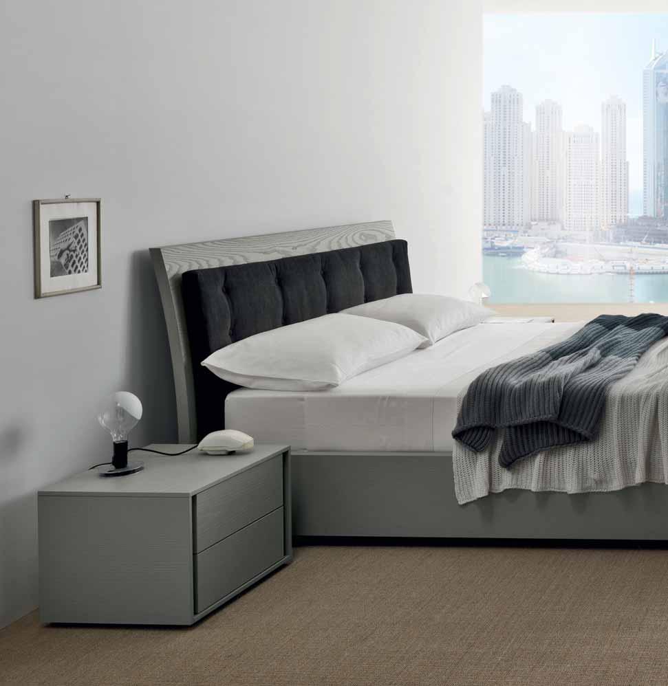 LETTO EASY con cuscino testiera Bora Bora 29 (giroletto Box frassino grigio) 2