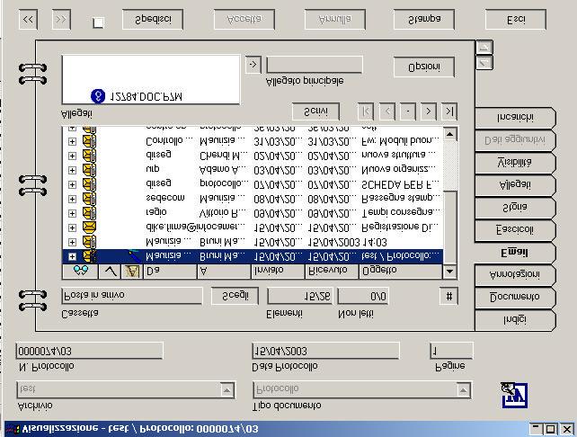 Il software permette anche di protocollare i documenti ervenuti tramite posta elettronica vale a dire le mail