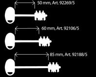 92187/5 azionanti la serratura superiore 3/5 chiavi ROSSE gambo mm 40 art.