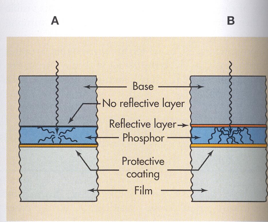 Strato Riflettente Strato (25 µm) di ossido di magnesio o di diossido di titanio La luce è emessa isotropicamente, lo schermo