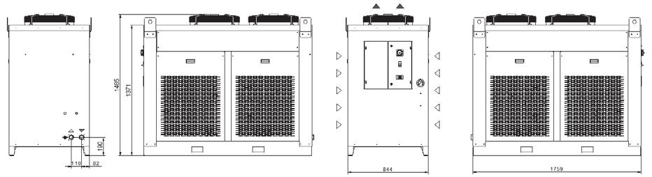 TCO LINEA REFRIGERAZIONE TCOB2 C8Grandezza 4 Refrigeratori industriali per olio CAPACITÀ DI RAFFREDDAMENTO STRUTTURA In lamiera verniciata a forno con polveri esteri, colore RAL 7035 bucciato.