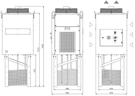 TCI LINEA REFRIGERAZIONE TCI56 91Grandezza 2 Refrigeratori a serpentina immersa CAPACITÀ DI RAFFREDDAMENTO STRUTTURA In lamiera verniciata a forno con polveri esteri, colore RAL 7035 bucciato.