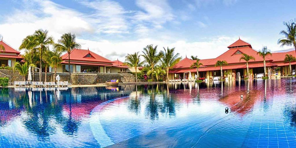 TAMASSA ALL INCLUSIVE RESORT Circondato da lagune tropicali e lussureggianti colline, sulla costa meridionale di Mauritius, il Tamassa è un elegante hotel sulla spiaggia dotato di 3 piscine e di un