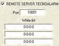 3 - Remote Server Tecnoalarm REMOTE SERVER TECNOALARM - Abilitazione/Disabilitazione funzione.