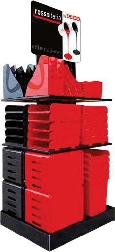 MADE IN ITALY - Espositore rossoitalia Espositore Rossoitalia contiene: 4 cassettiere in colore rosso e carbonio 2 x colore 20 portacorrispondenza in colore rosso e