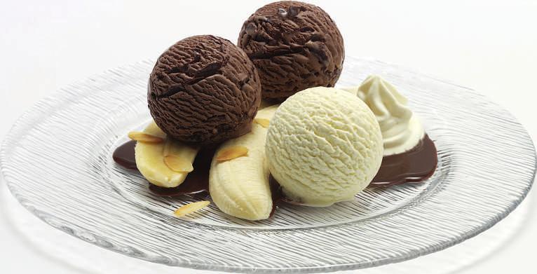 banana split Gelati Swiss Chocolate e Vanilla Dream,
