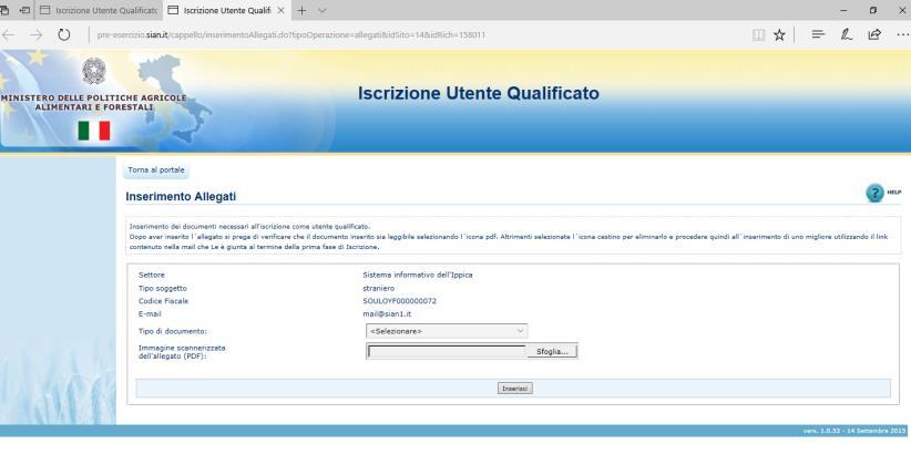 allegate un documento di riconoscimento in corso di