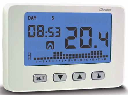 Cronotermostati digitali CHRONOS KEY Serie di cronotermostati elettronici con programmazione settimanale e installazione a parete progettati per il controllo della temperatura ambiente sia in