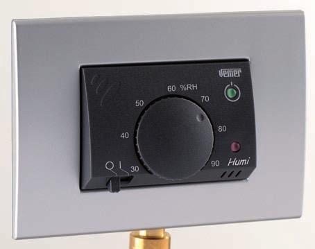 Umidostati elettronici HUMI Umidostato da incasso per installazione fissa (non estraibile) con selettore a 2 posizioni adatto alla regolazione dell umidità in ambienti domestici.
