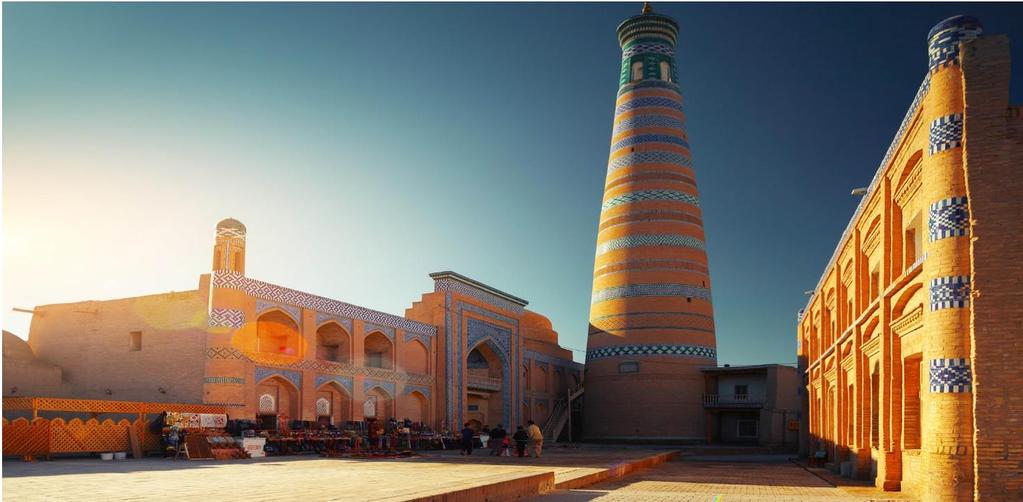 11 Ott. Mercoledì TASHKENT URGENCH - KHIVA (Volo) Al mattino presto trasferimento in aeroporto a Tashkent, in tempo utile per prendere il volo per Urgench HY1051 07:50 09:30.