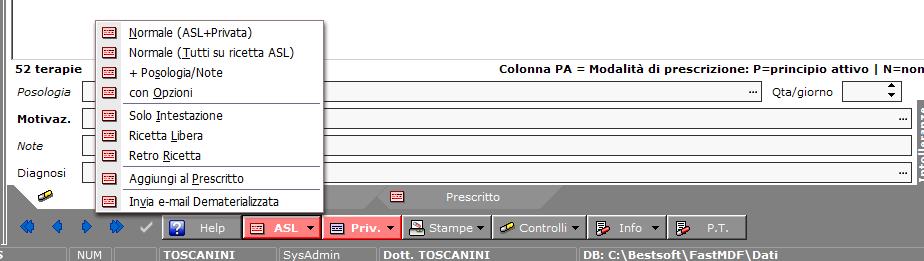 Invio del promemoria per e-mail E possibile inviare al paziente il promemoria per e-mail sia per le Terapie che gli Esami. La procedura è la medesima.