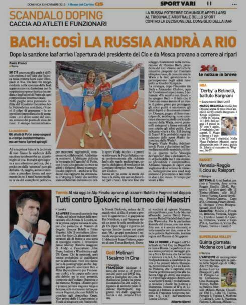 15 novembre 2015 Pagina 11 Il Resto del Carlino (ed.