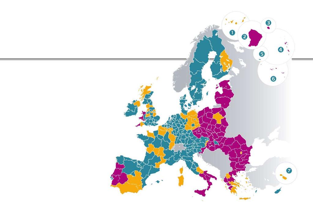 LE CATEGORIE DI REGIONI: COME SIAMO PIL/pro capite* *indice EU27=100 < 75% della media UE 75-90 % > 90% 3 categorie di regioni Regioni meno sviluppate Regioni di