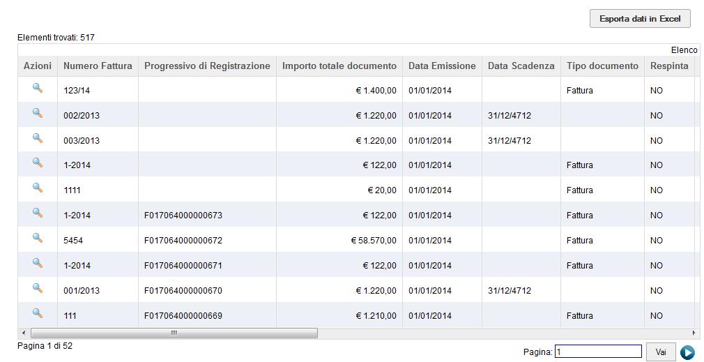 Figura 215 Figura 216 N.B. La funzione Registro fatture consente la visualizzazione delle fatture anche agli Incaricati delle Amministrazioni debitrici.