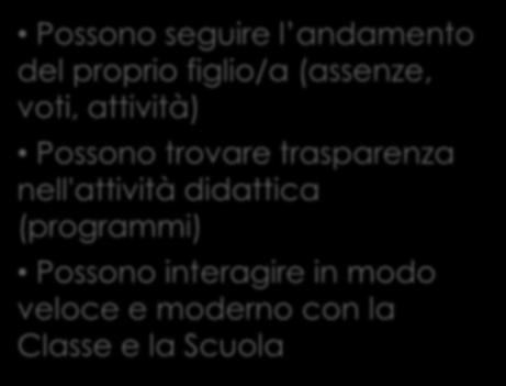 nell'attività didattica (programmi) Possono interagire in modo veloce e