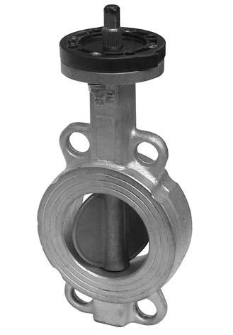 ART. 270-474 Valvola a farfalla metallo-metallo per montaggio tra flange tipo Wafer Butterfly valve metal-metal to be inserted between flanges, Wafer type Esecuzioni standard: Valvola serie 270: