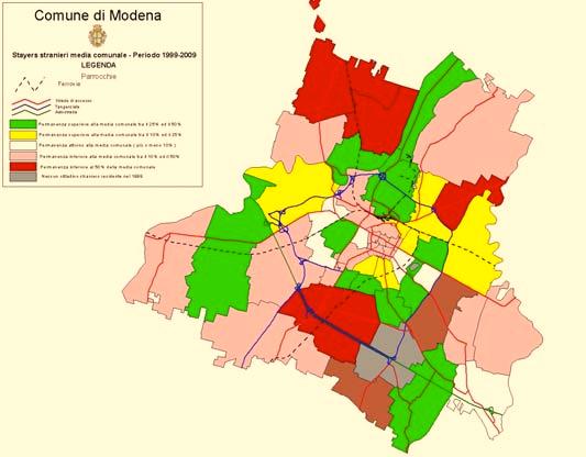 Insediamento e mobilità della popolazione immigrata nel comune di Modena: la mobilità dei cittadini stranieri