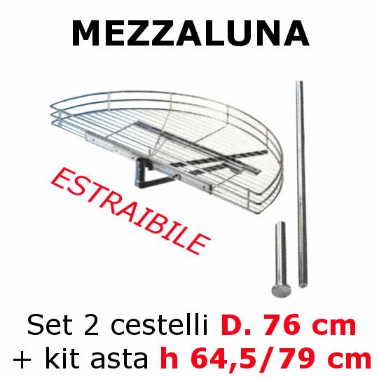 CEST. ANG. MEZZALUNA ESTR.B.45: Kit 2 cest. D.