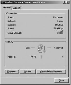 Andare su Rete e connessioni remote (Network and Internet Connections) e aprire Connessioni di rete (Network Connections); cliccare due volte sulla connessione alla rete senza fili.