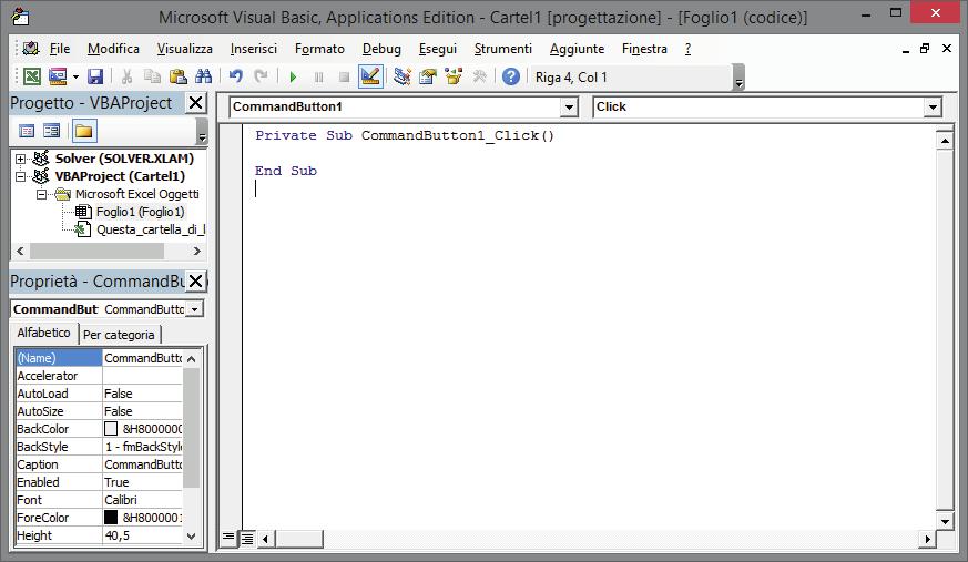 dell oggetto). La casella dei controlli consente di scegliere tra i controlli grafici standard che si possono inserire in un progetto Visual Basic per costruire l interfaccia con l utente.