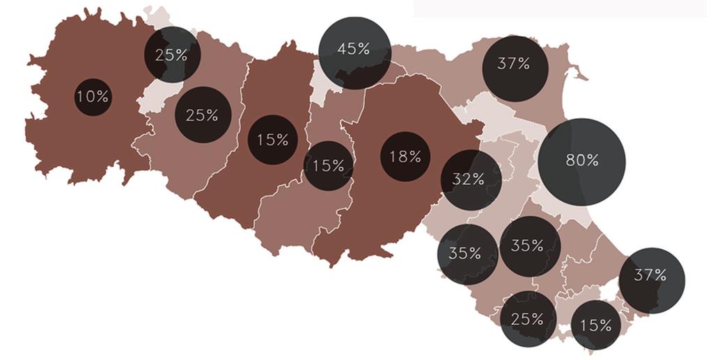 (Fig. 4). Più sorprendente lo sbilanciamento tra il comparto di pianura e quello montano della diocesi.