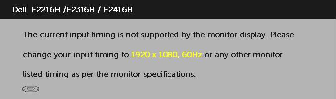 Messaggi OSD Quando il monitor non supporta una particolare risoluzione viene visualizzato il seguente messaggio: Questo significa che il monitor non può sincronizzarsi con il segnale che sta
