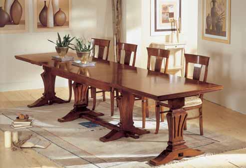 Fixer rectangular table walnut wood with Delux inlay with 4 leaves cm. 45. cm. L. 180 - P. 90 - H. 80 - Allungabile cm.