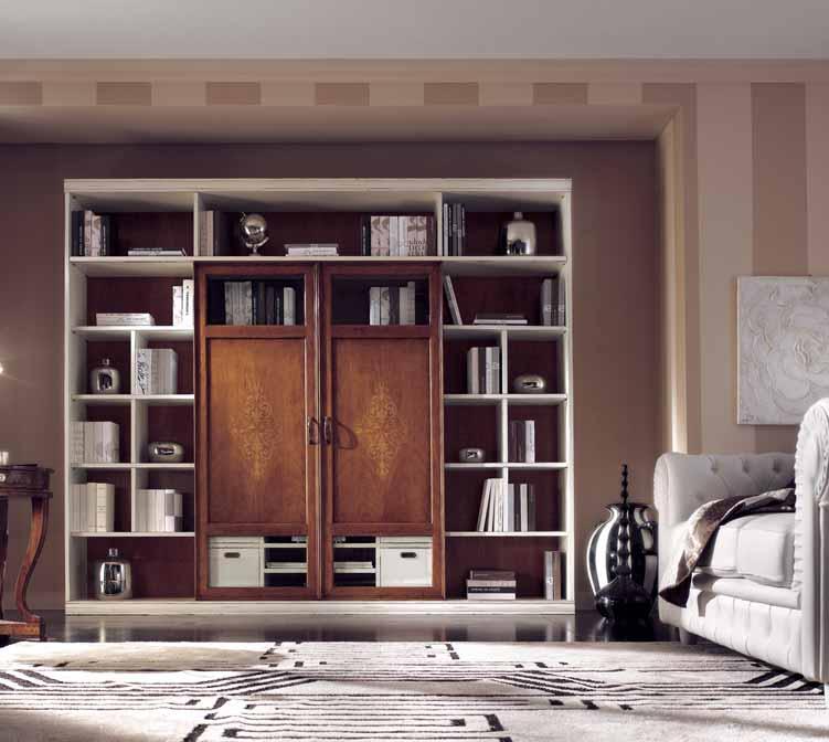 101) Wall pierce of furniture with sliding doors, door with carved panel