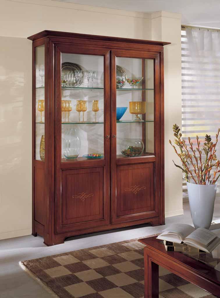 Vetrina 2 porte, ripiani in cristallo (smontabile) Showcase 2 beveled doors, crystal