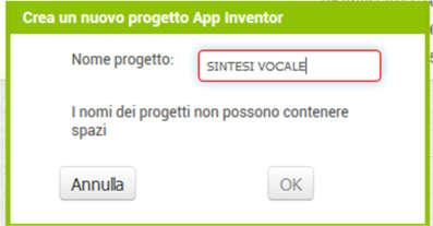 edu 2. Cliccare su AVVIO NUOVO PROGETTO Inserisci il nome Test e clicca OK.