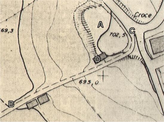 CIL 4062 (=5691) Il primo che parla di questa epigrafe è il Febonio; era situata lungo la strada che portava a Carseoli, fuori Pereto, presso la chiesa di San Pietro.