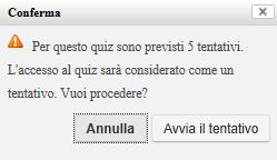 l'indicazione dei tentativi a disposizione.