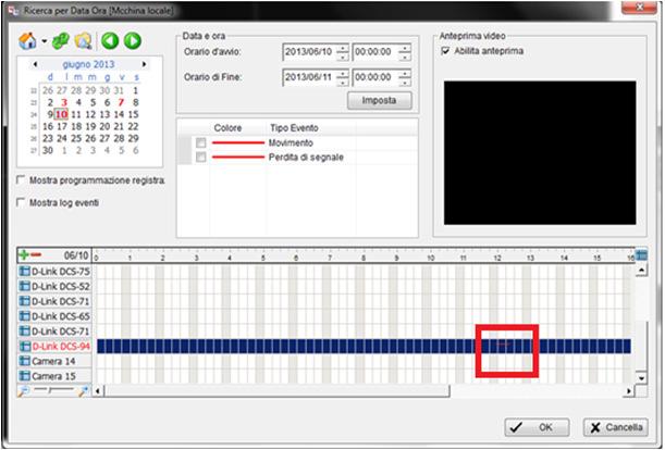 Istruzioni (6) Schiacciando il tasto nel menù principale di D-ViewCam si accede alla schermata che permette la riproduzione delle registrazioni.