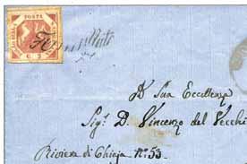 1861 per Firenze affrancata con 5 gr.  (n.