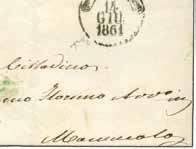 1861 per Napoli affrancata con coppia dell 1 gr.